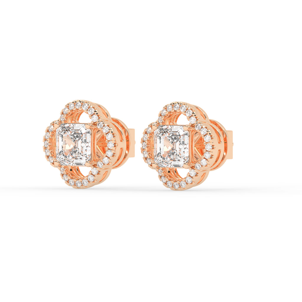 Geometric Bloom Accent Stud Earrings