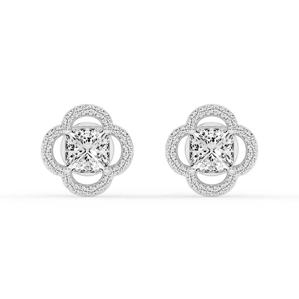 Geometric Bloom Accent Stud Earrings