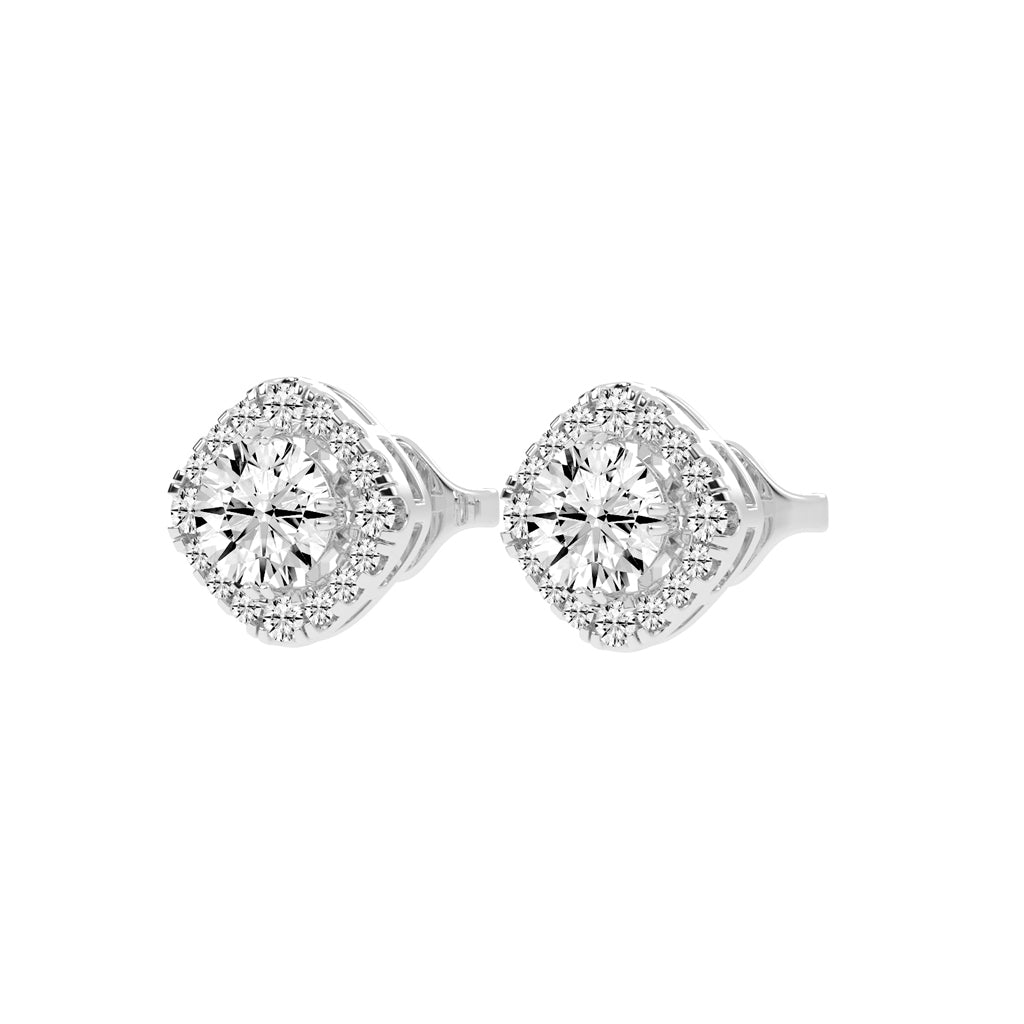 Radiance Crest – Cushion Halo Studs