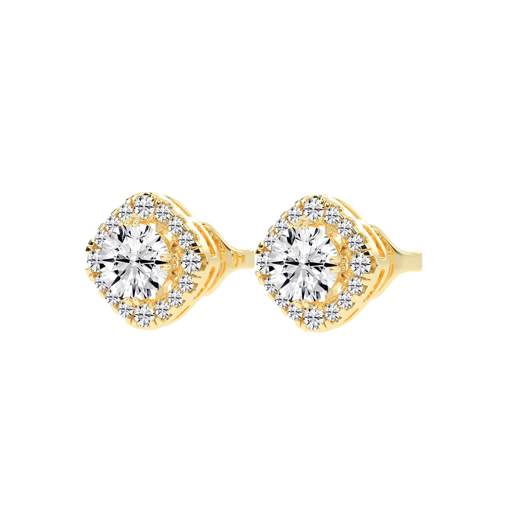 Radiance Crest – Cushion Halo Studs