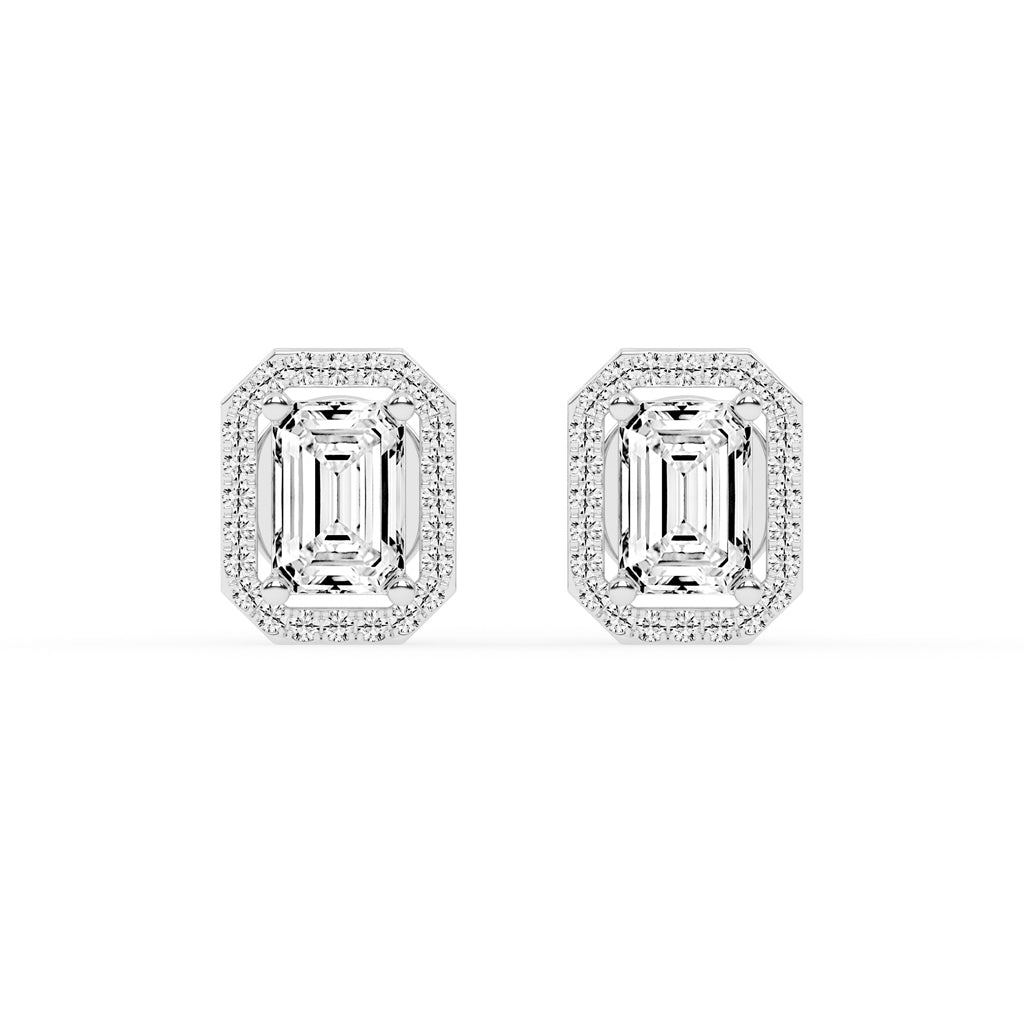 Solantica Four Prong Round Cut Solitaire Lab Diamond Stud Earrings