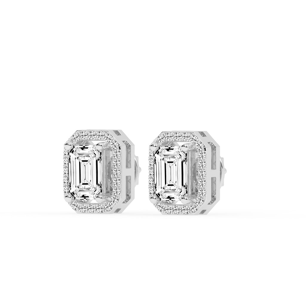 Solantica Four Prong Round Cut Solitaire Lab Diamond Stud Earrings