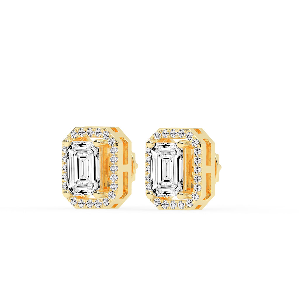 Solantica Four Prong Round Cut Solitaire Lab Diamond Stud Earrings