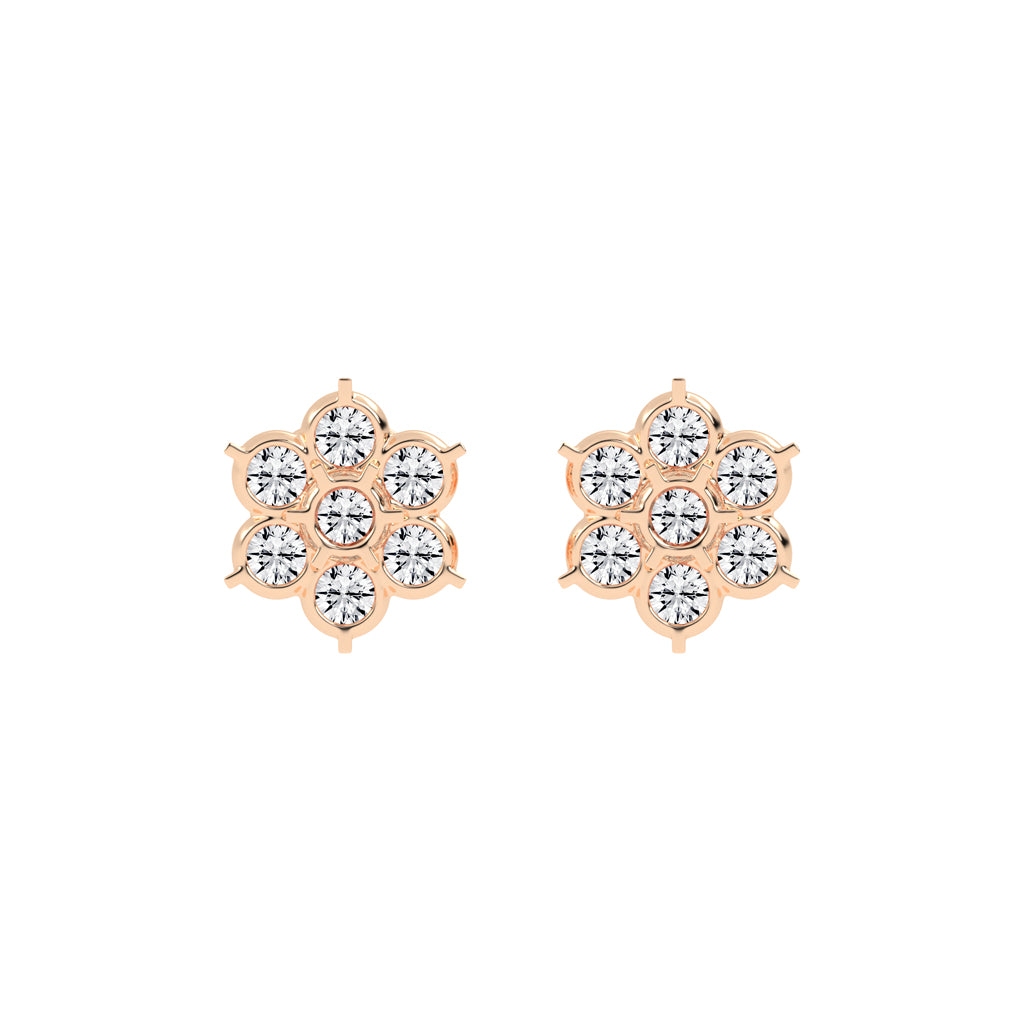 Aurelia Bezel Set Round Lab Diamond Stud Earrings