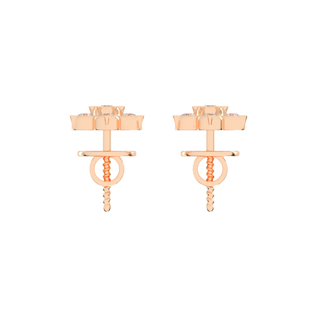 Aurelia Bezel Set Round Lab Diamond Stud Earrings