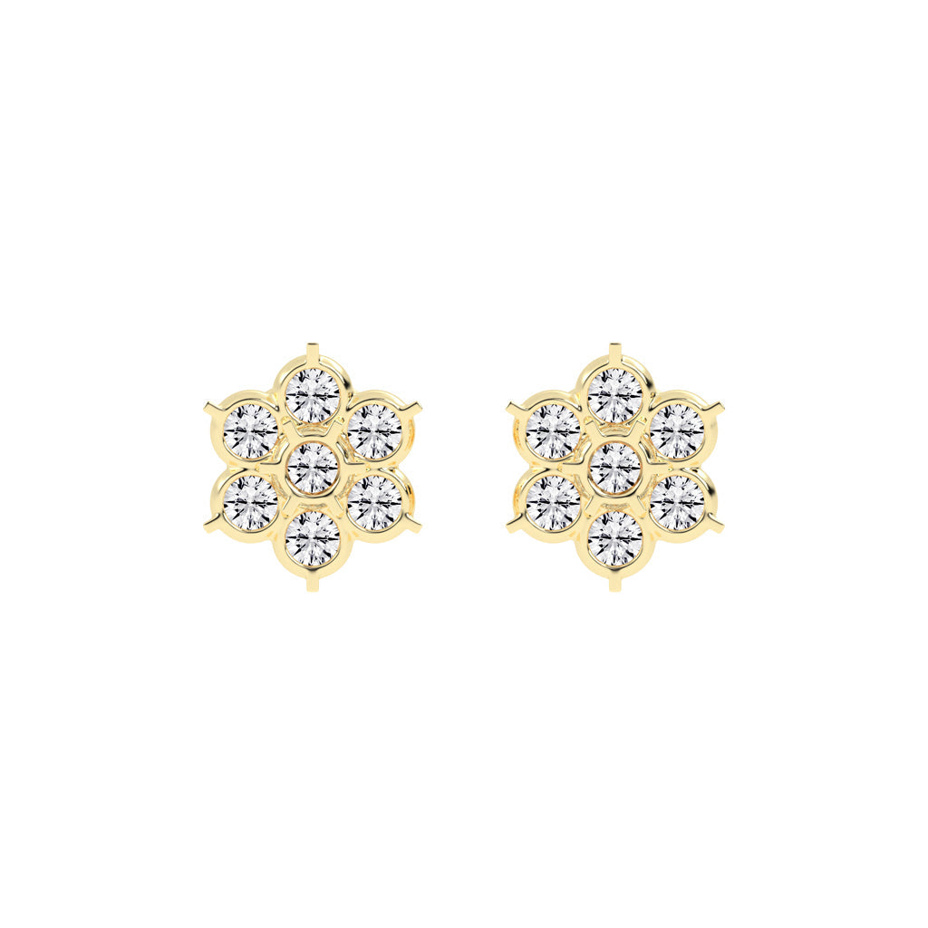 Aurelia Bezel Set Round Lab Diamond Stud Earrings
