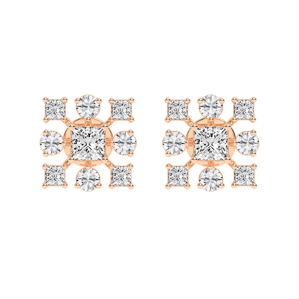 Radiance Multi-Cut Diamond Cluster Studs