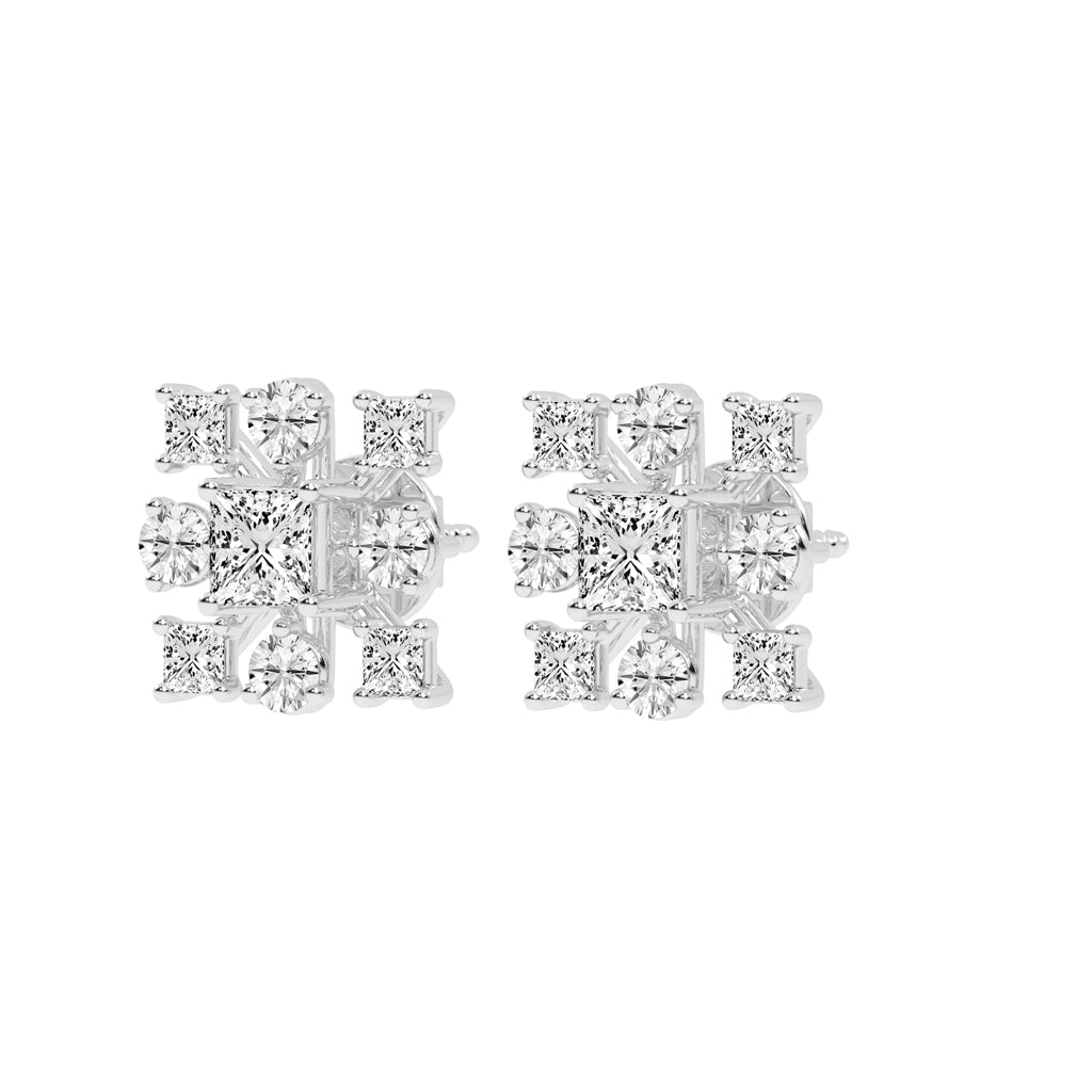 Radiance Multi-Cut Diamond Cluster Studs