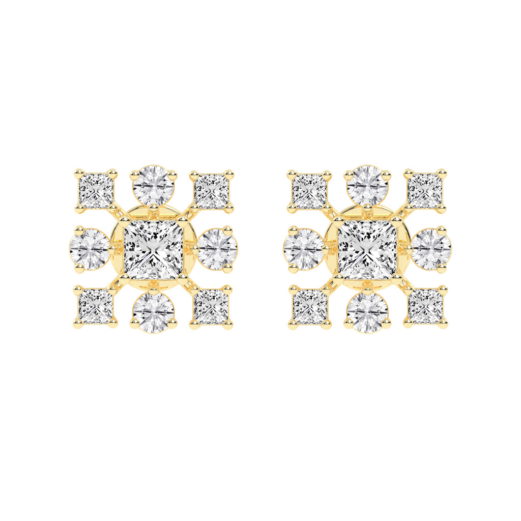 Radiance Multi-Cut Diamond Cluster Studs