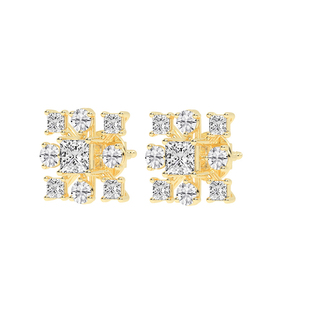 Radiance Multi-Cut Diamond Cluster Studs