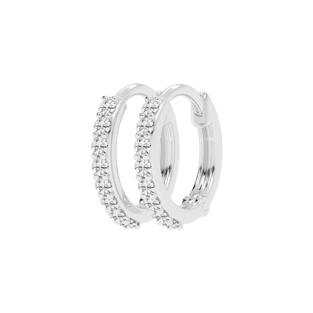 Glamour Pave Diamond Embrace Hoops