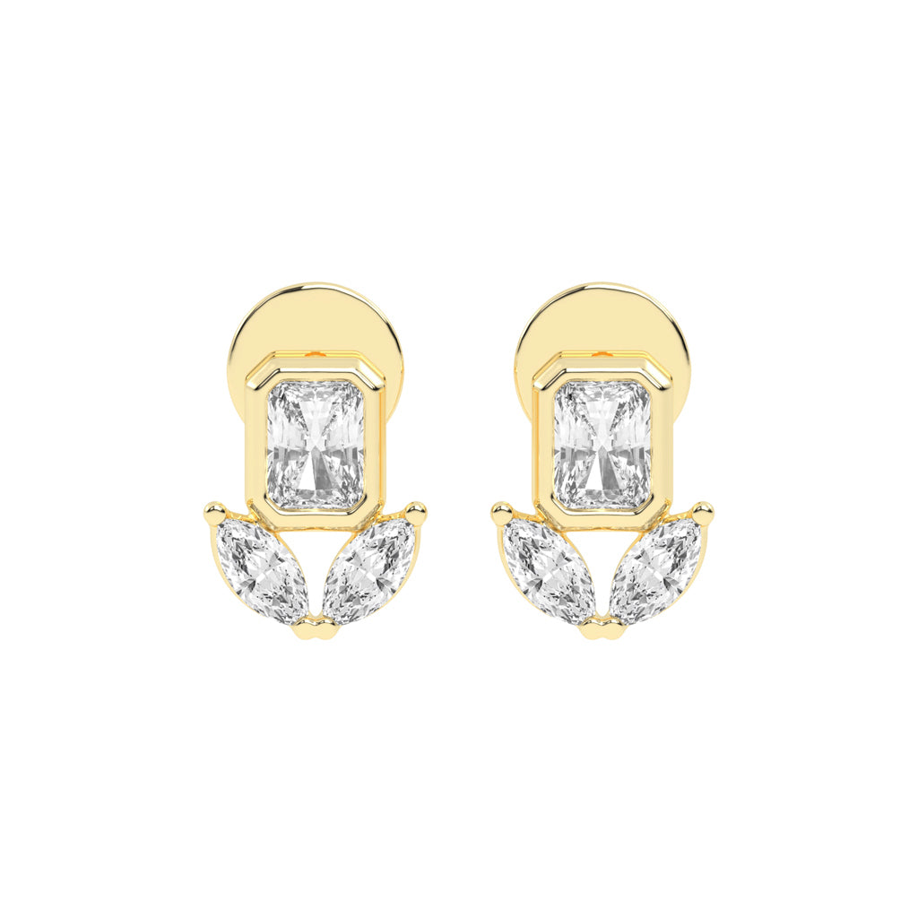 Allure Emerald Cut Marquise Diamond Studs