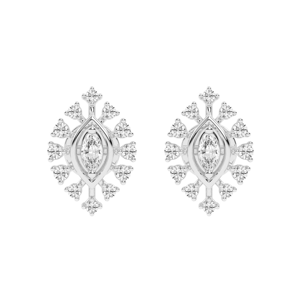 Radiant Marquise Burst Diamond Cluster Studs