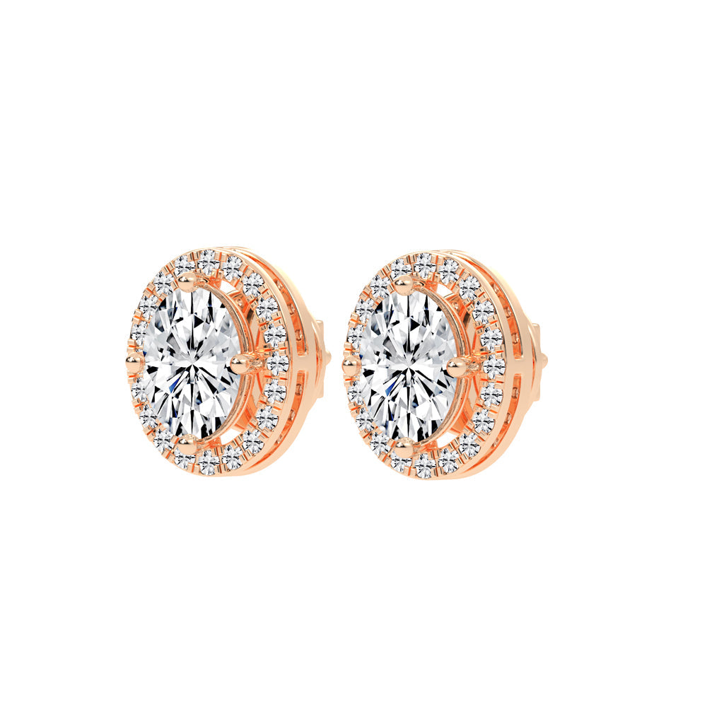 Veloura Halo Lab Diamond Stud Earrings