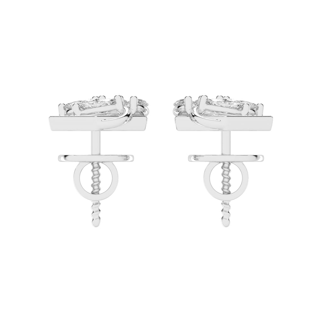 Marquise Diamond Hexagon Studs