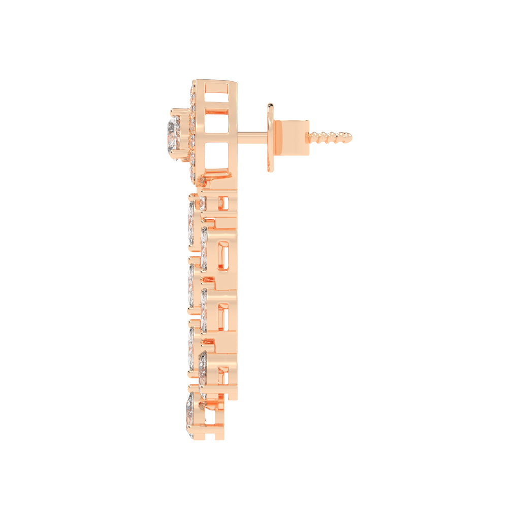 Heartfelt Cascade Diamond Dangle Earrings