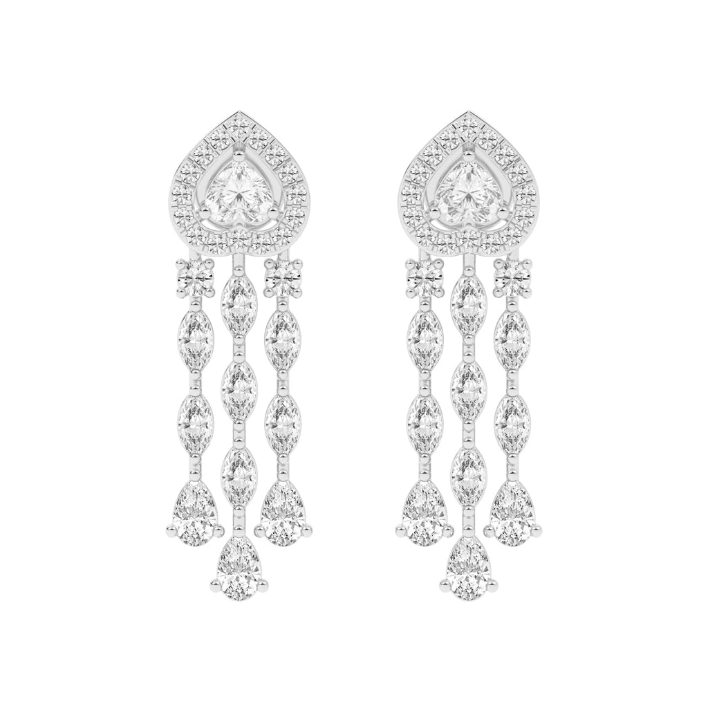 Heartfelt Cascade Diamond Dangle Earrings