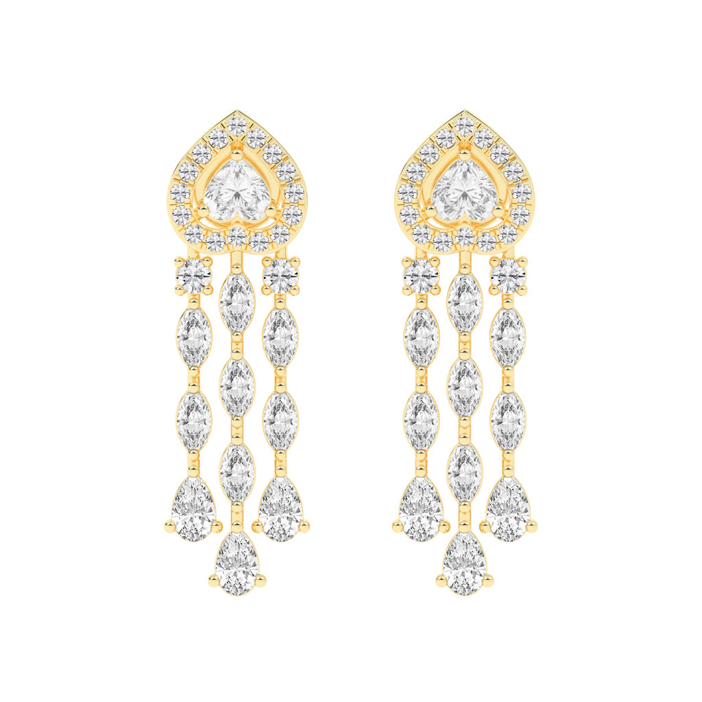 Heartfelt Cascade Diamond Dangle Earrings