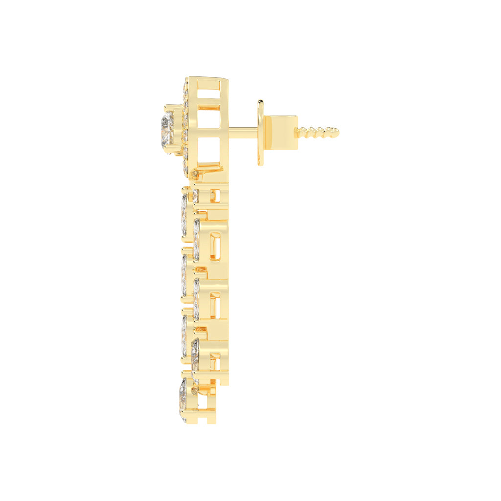 Heartfelt Cascade Diamond Dangle Earrings