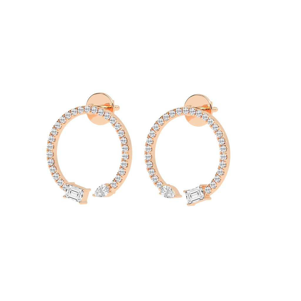 Orbit & Spark Asymmetric Diamond Hoop Earrings