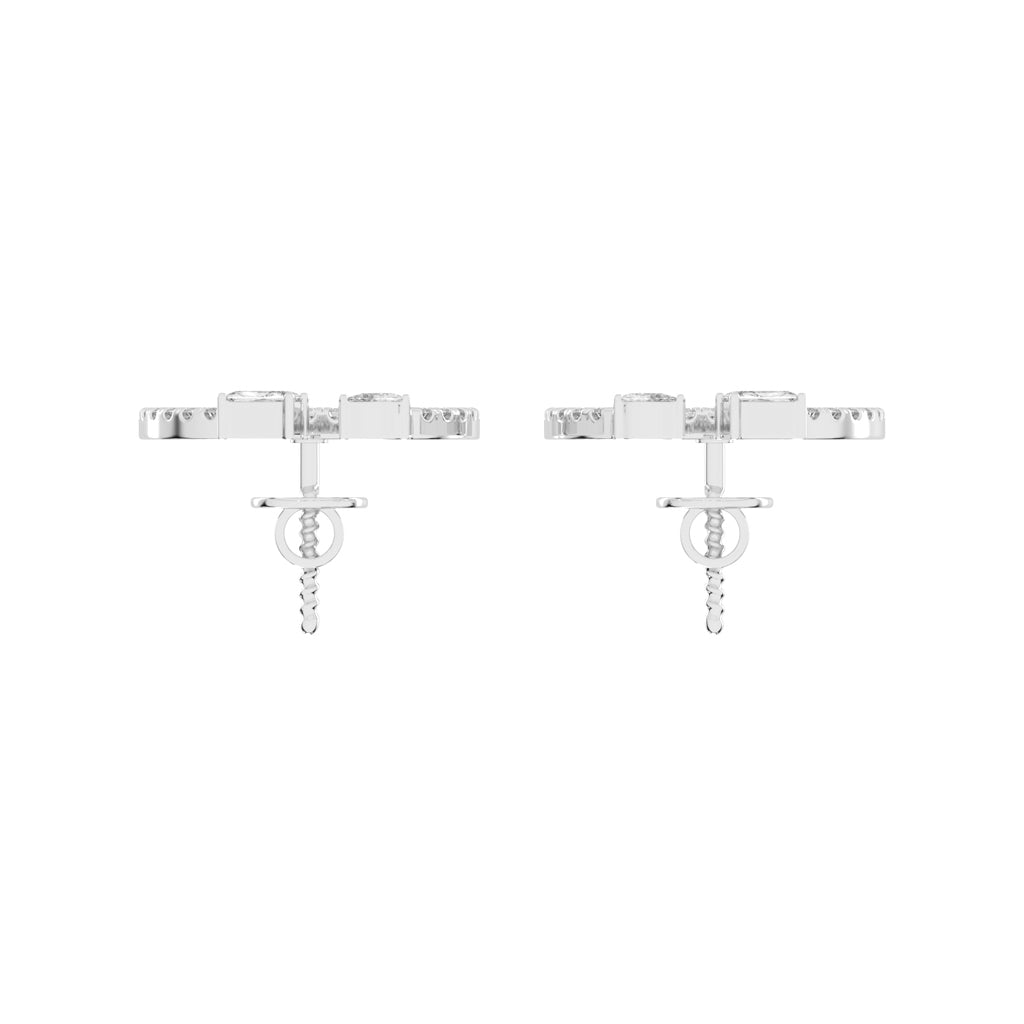 Orbit & Spark Asymmetric Diamond Hoop Earrings