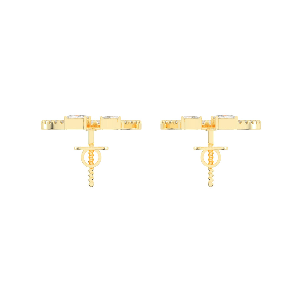 Orbit & Spark Asymmetric Diamond Hoop Earrings