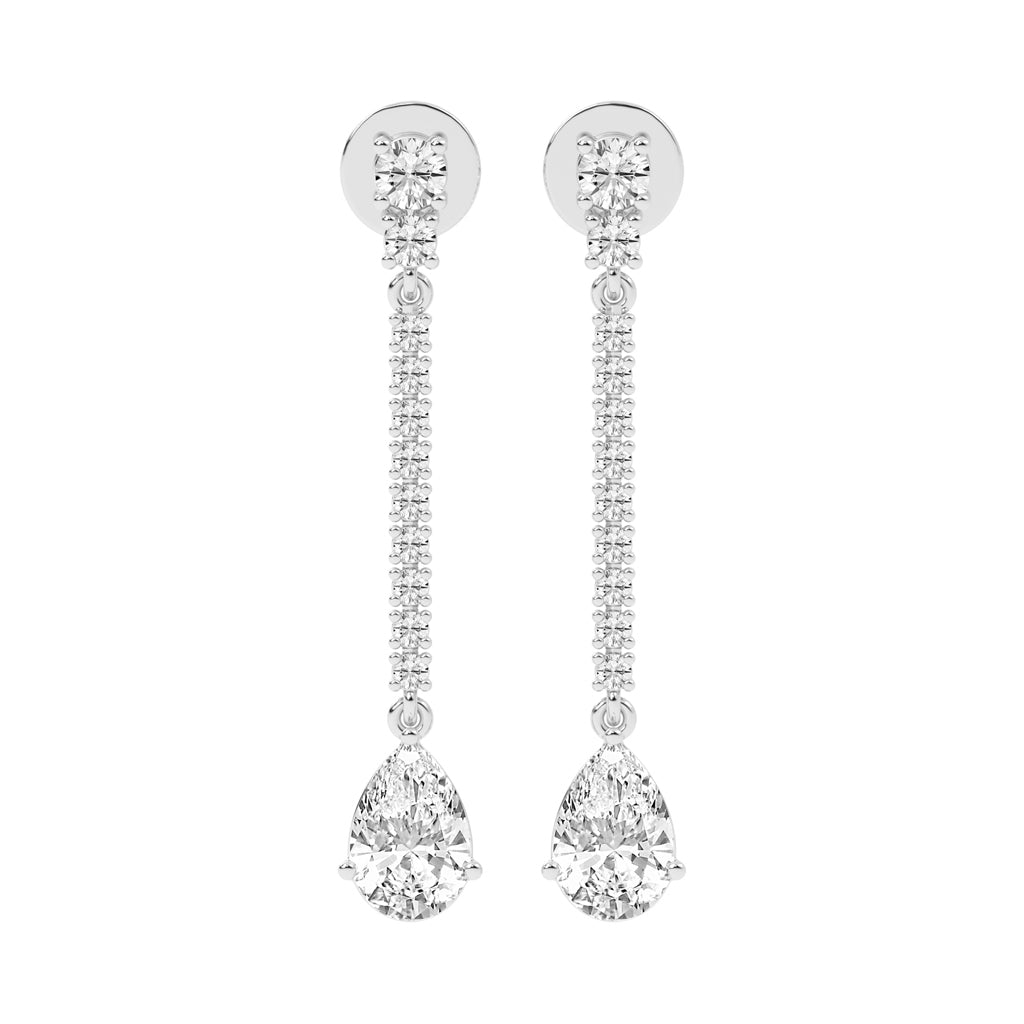 Dazzling Descent Pear Diamond Drop Earrings
