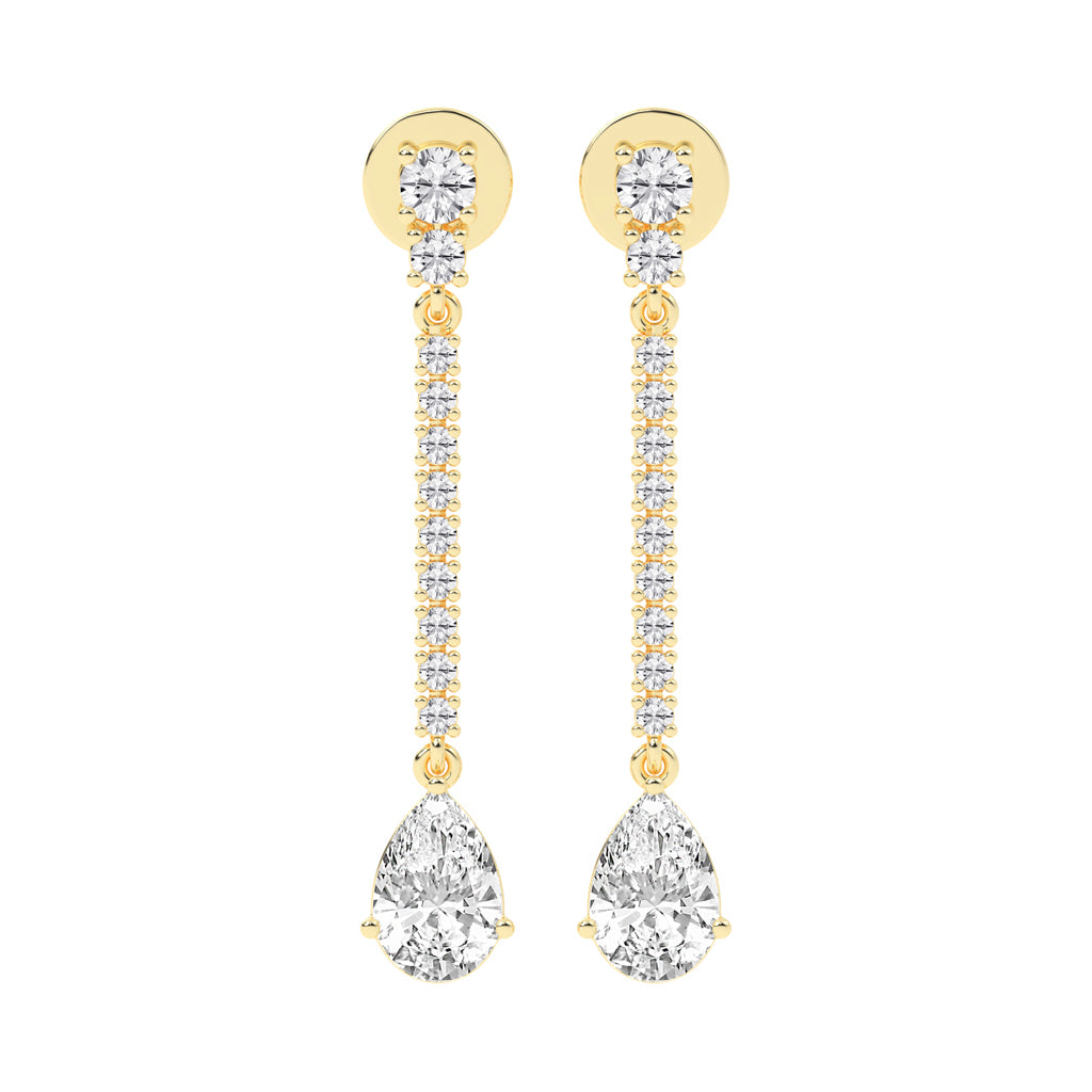 Dazzling Descent Pear Diamond Drop Earrings