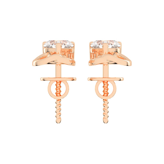Linked Hearts Diamond Stud Earrings