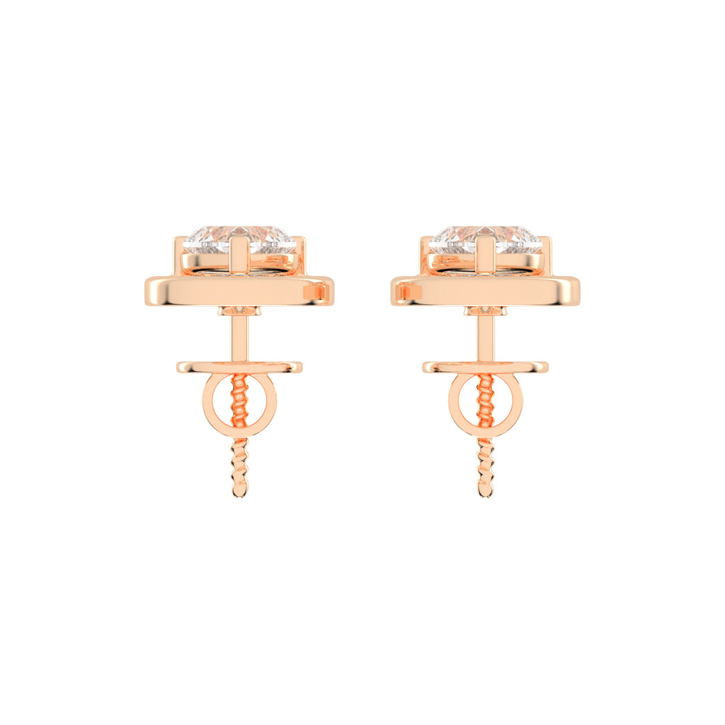 Heart in Teardrop Diamond Stud Earrings