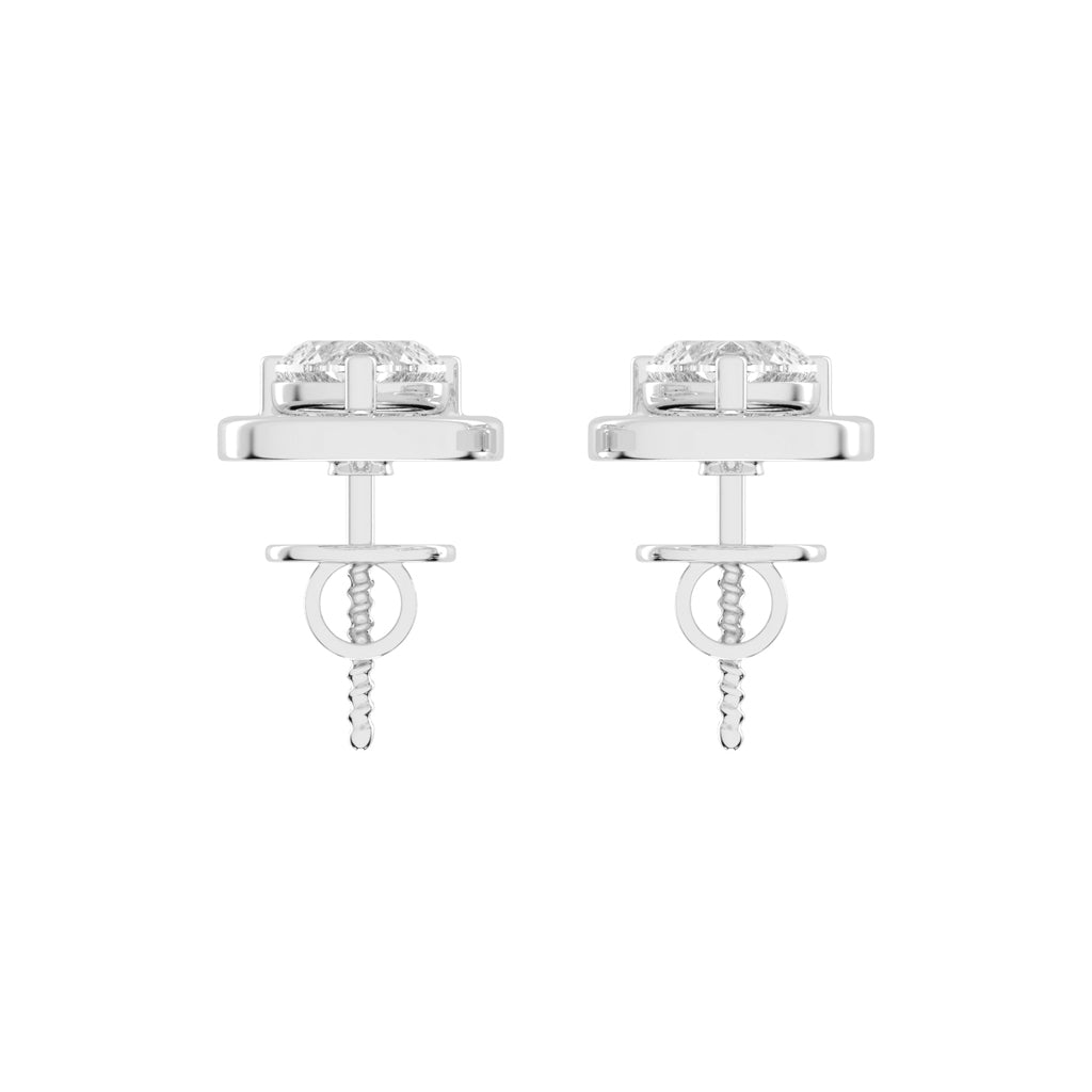 Heart in Teardrop Diamond Stud Earrings