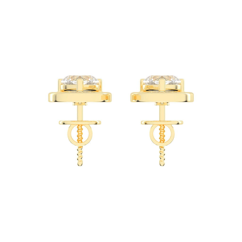 Heart in Teardrop Diamond Stud Earrings