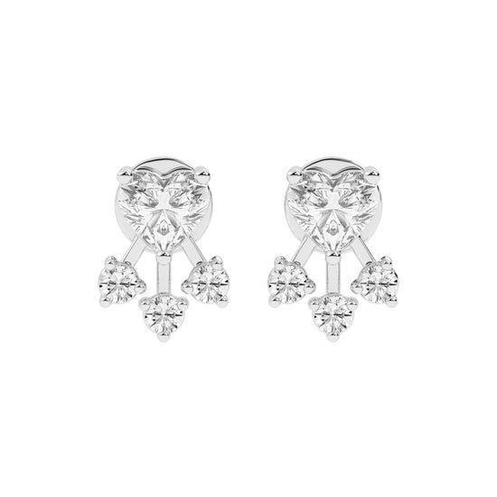 Love's Radiance Heart and Trinity Diamond Studs