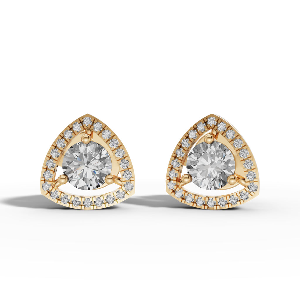 Vertex Sparkle Triangle Frame Earrings