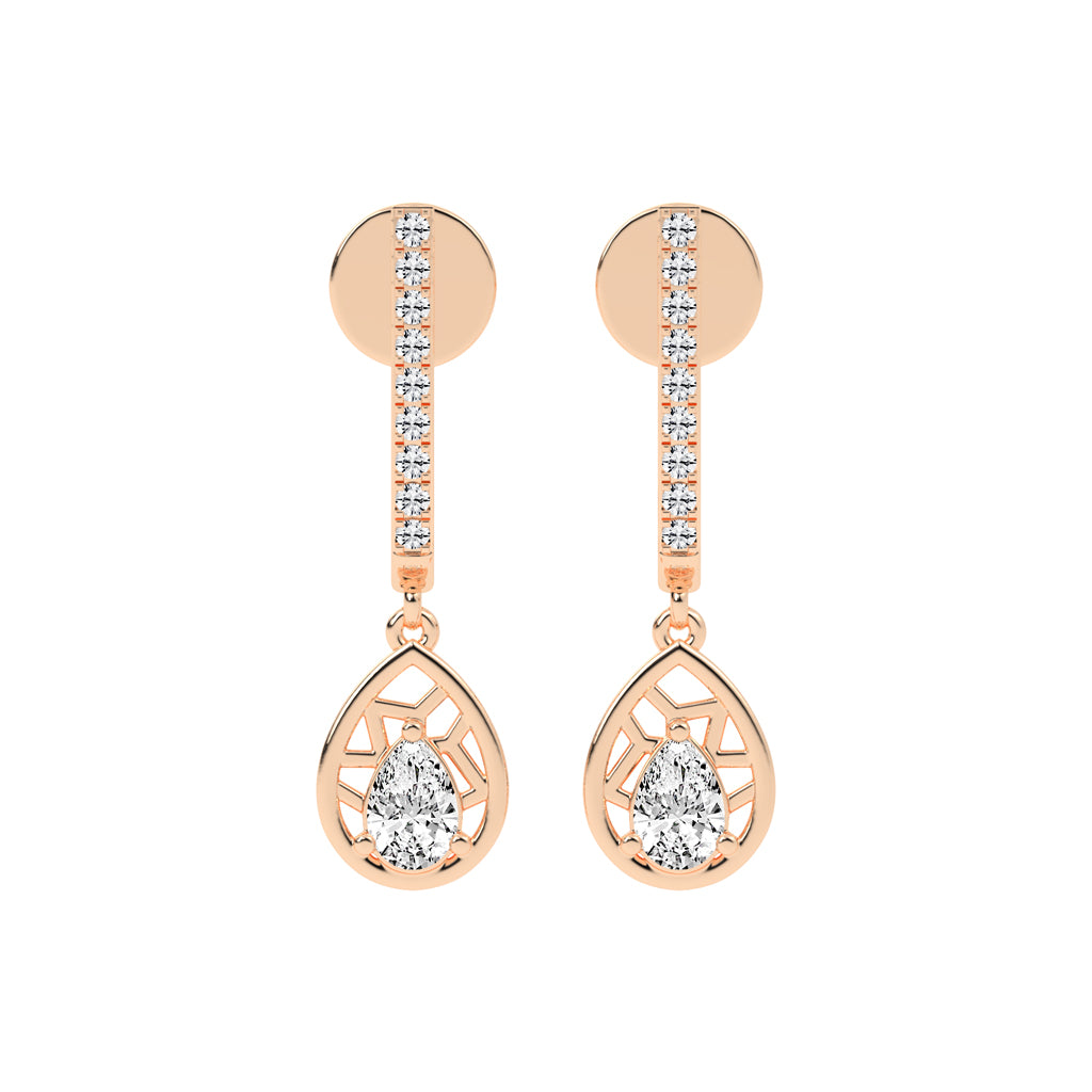 Linear Luxe Teardrop Dangle Earrings