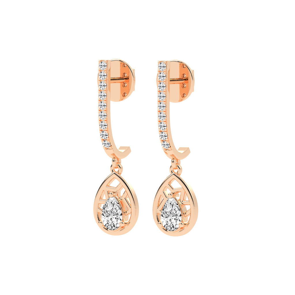 Linear Luxe Teardrop Dangle Earrings