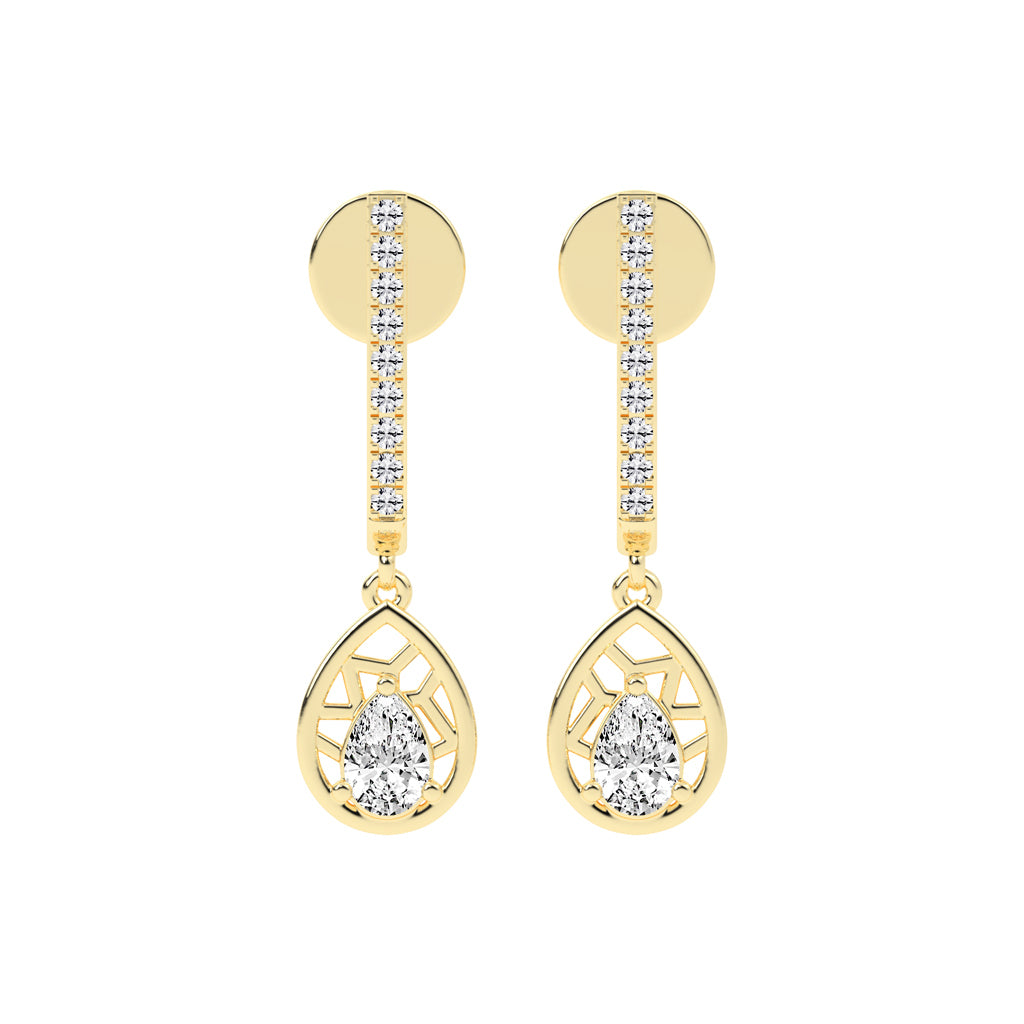 Linear Luxe Teardrop Dangle Earrings