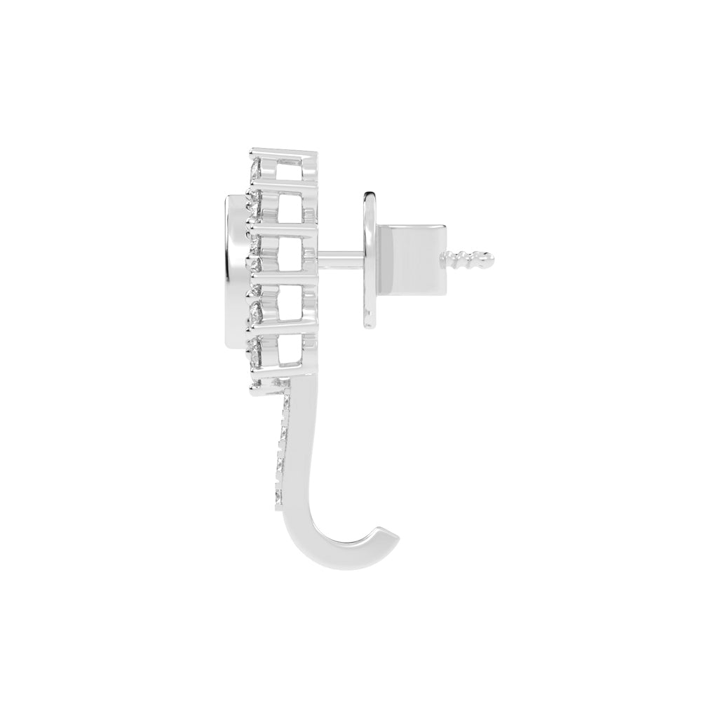 Sunburst Tear Pavé Bar Earrings