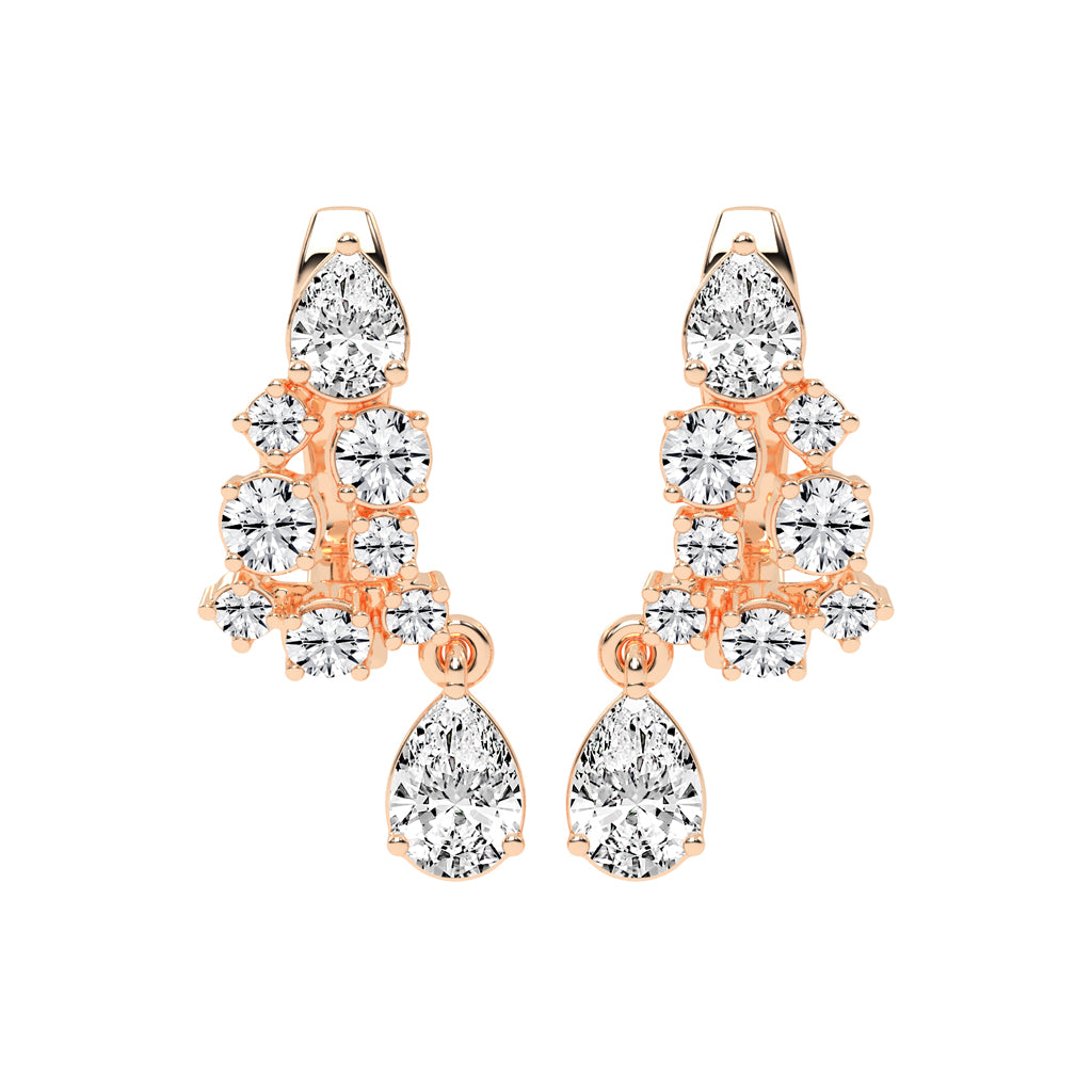 Starlight Cascade Pear Drop Earrings