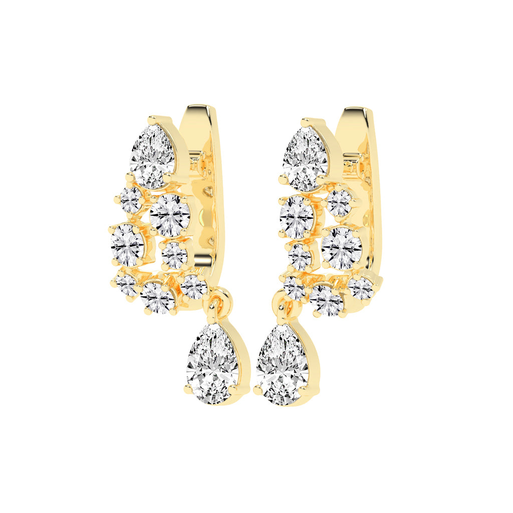 Starlight Cascade Pear Drop Earrings