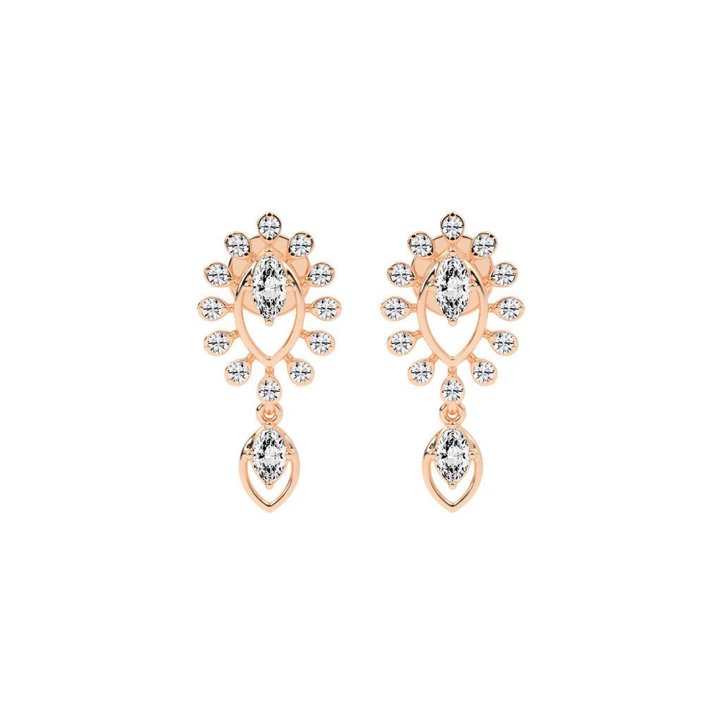 Regal Bloom Pavé Drop Earrings