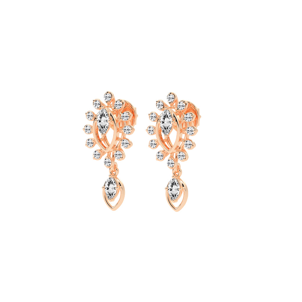 Regal Bloom Pavé Drop Earrings