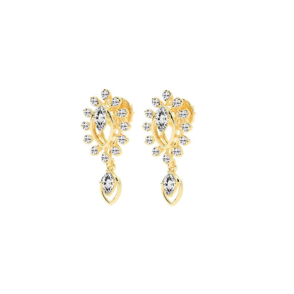 Regal Bloom Pavé Drop Earrings