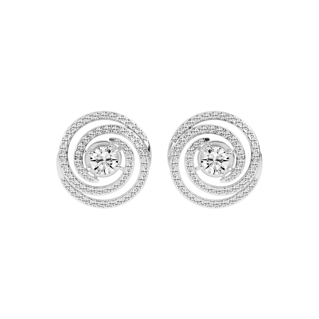 Aurora Swirl Pavé Stud Earrings