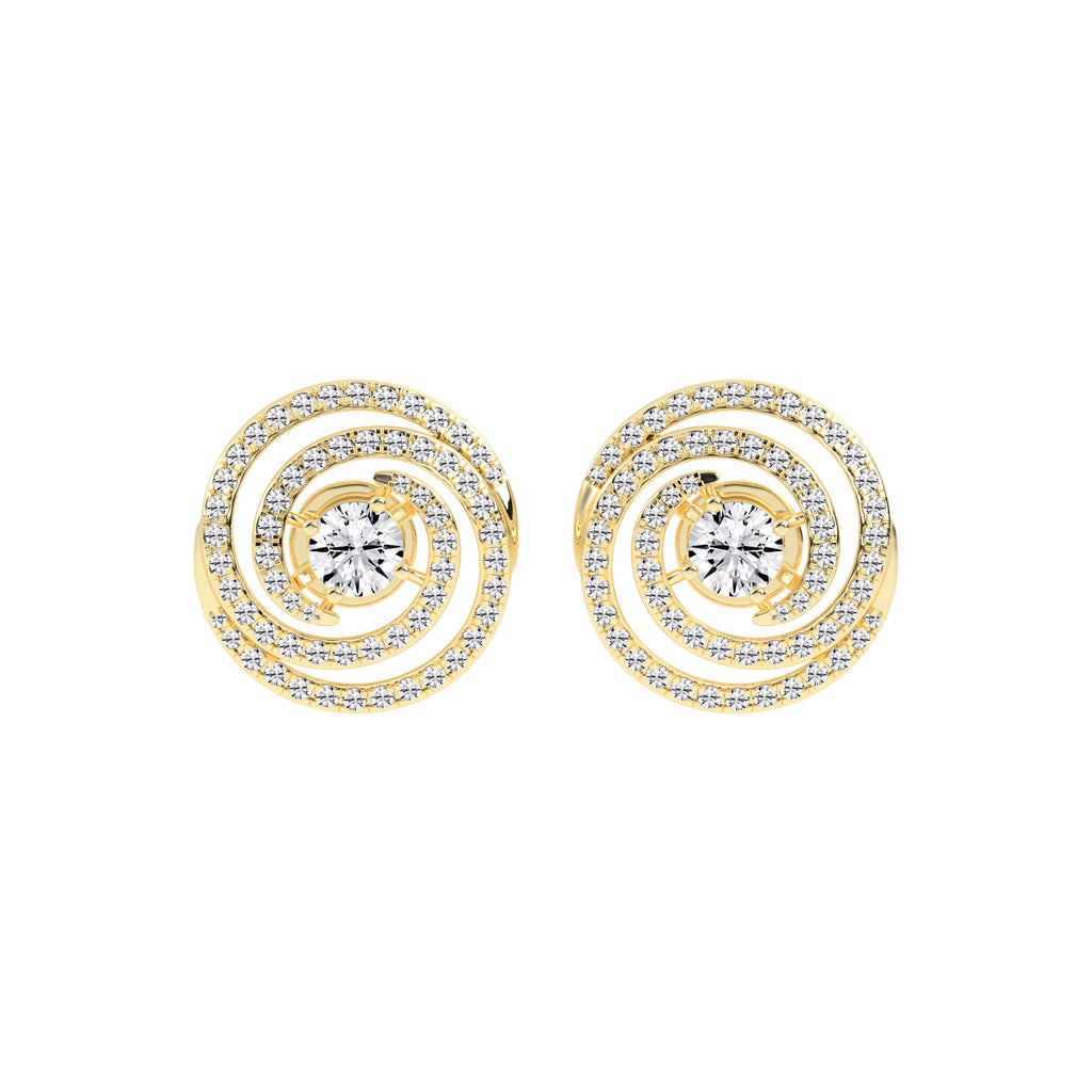 Aurora Swirl Pavé Stud Earrings