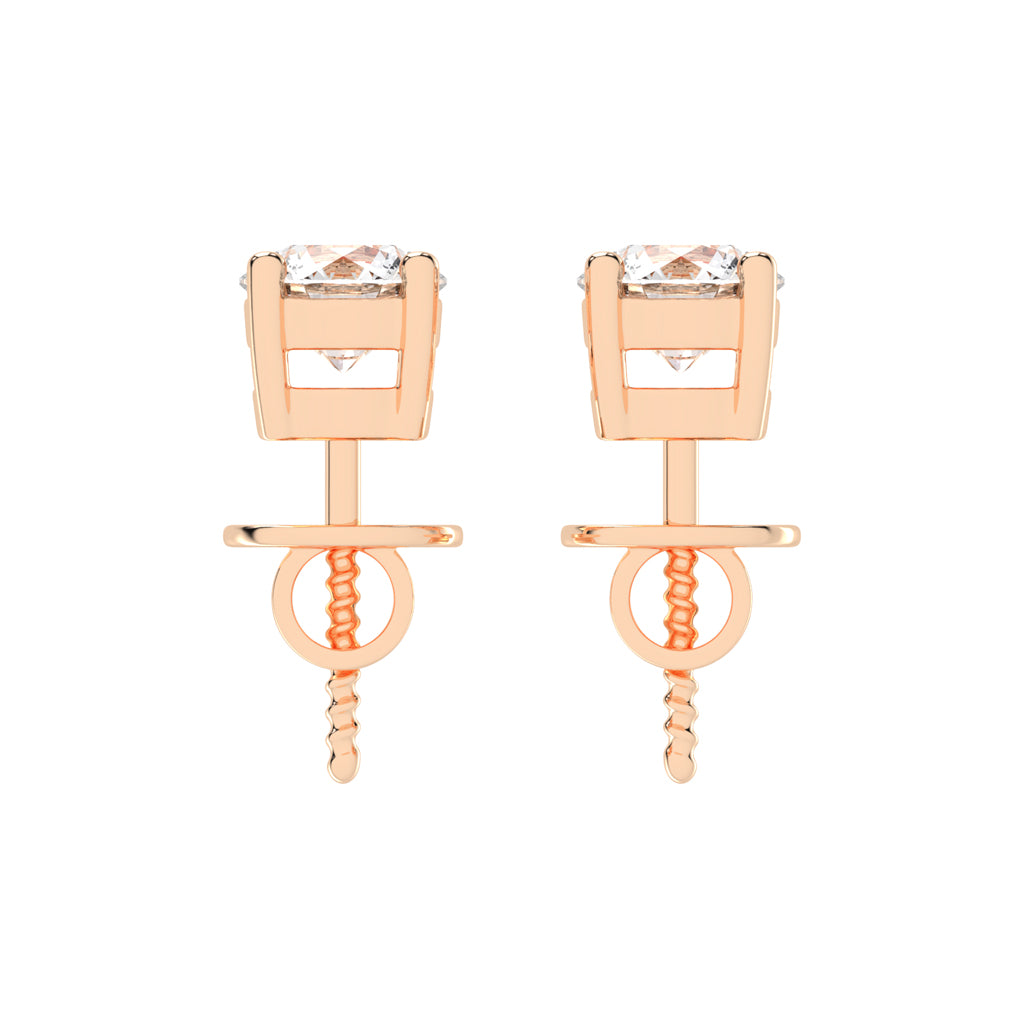 Classic Sparkling Round Shape Solitaire Studs Earrings