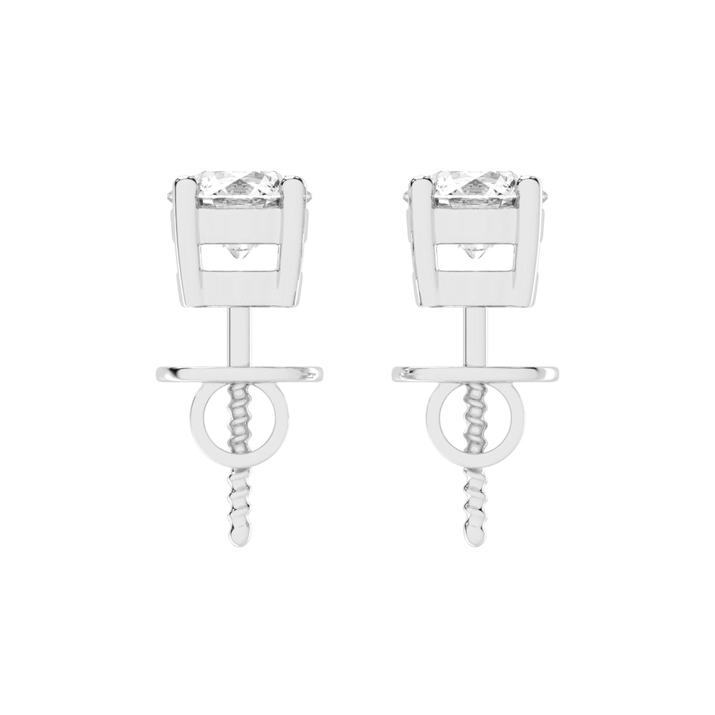 Classic Sparkling Round Shape Solitaire Studs Earrings