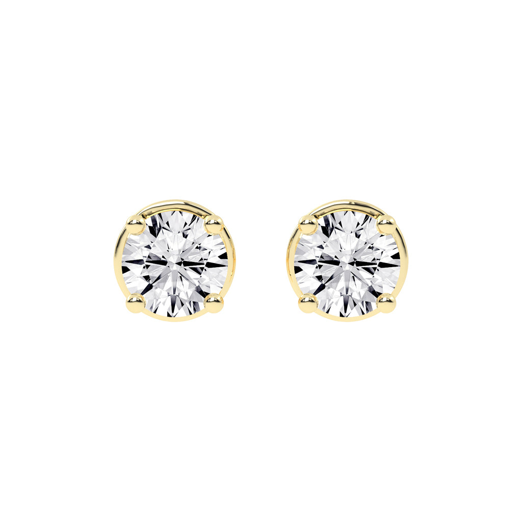 Classic Sparkling Round Shape Solitaire Studs Earrings