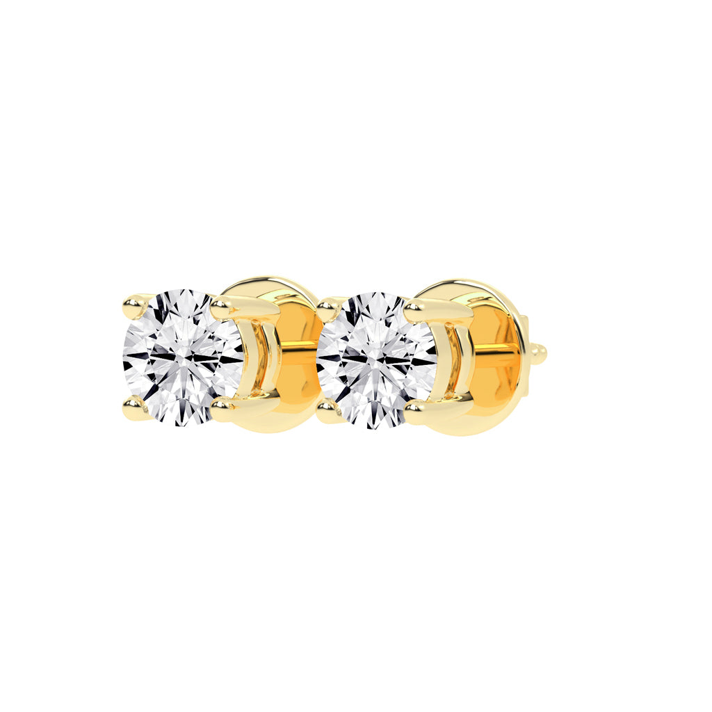 Classic Sparkling Round Shape Solitaire Studs Earrings
