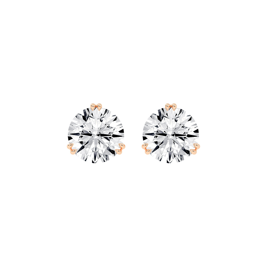 Classic Three-Prong Stud Earrings